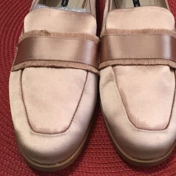 EUC. ZARA Satin Penny Loafer Shoes Slip On Low Heel - Picture 3 of 12